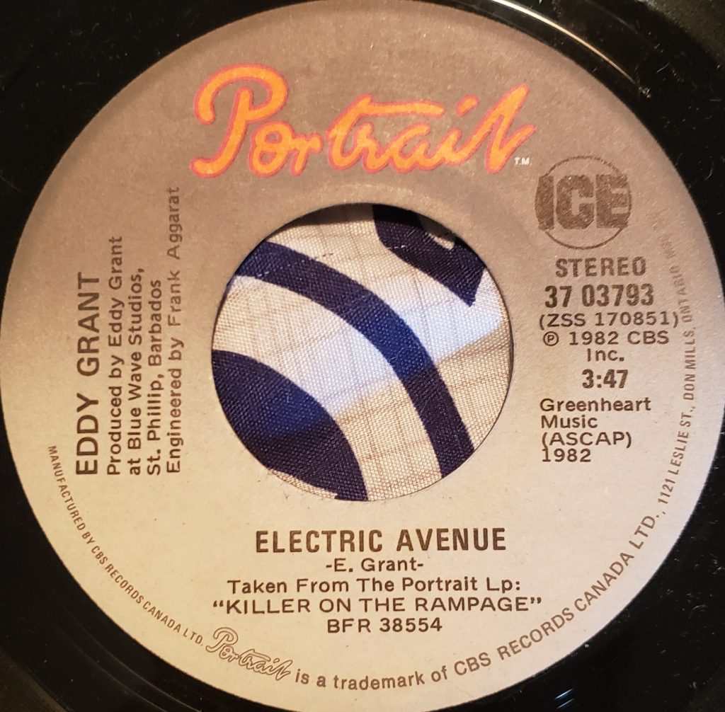 A Side of Eddie Grant's Electric Avenue 45 RPM single